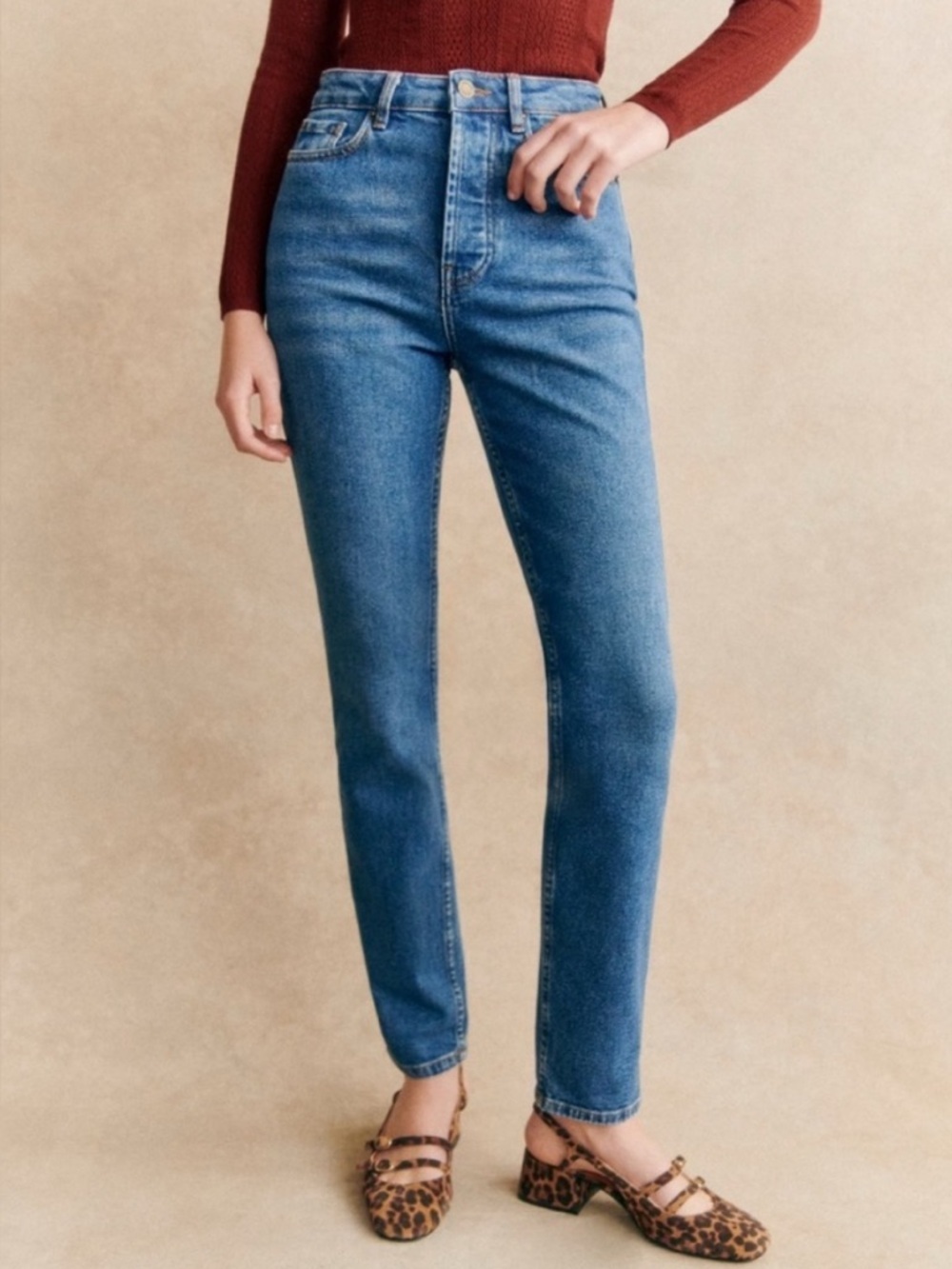 SEZANE le brut bleu straight leg jeans rigid denim 100% cotton size 27